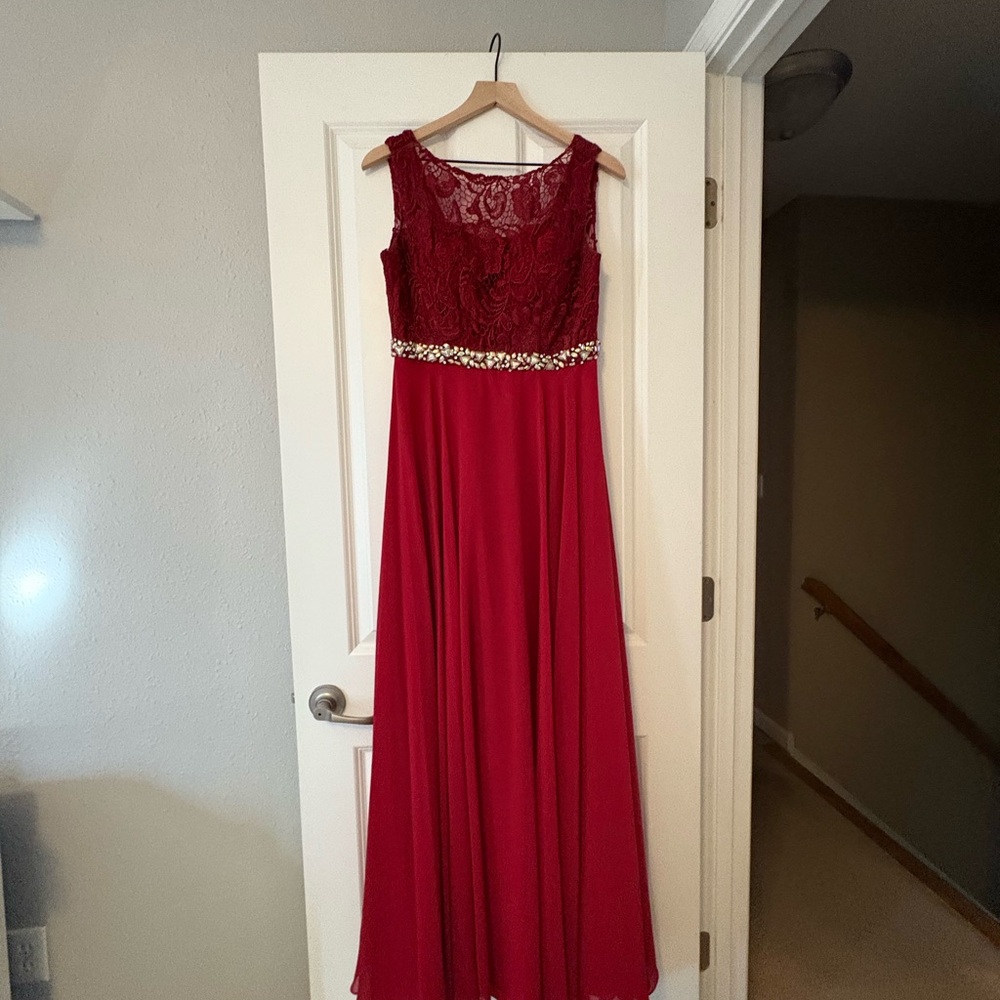 Elegant Red Lace Gown